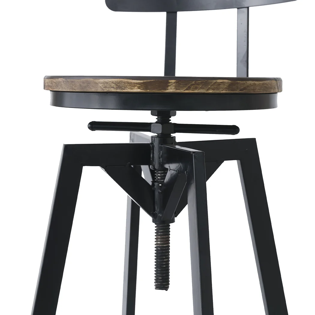 Levede 4x Bar Stool Industrial Adjustable - Image 4