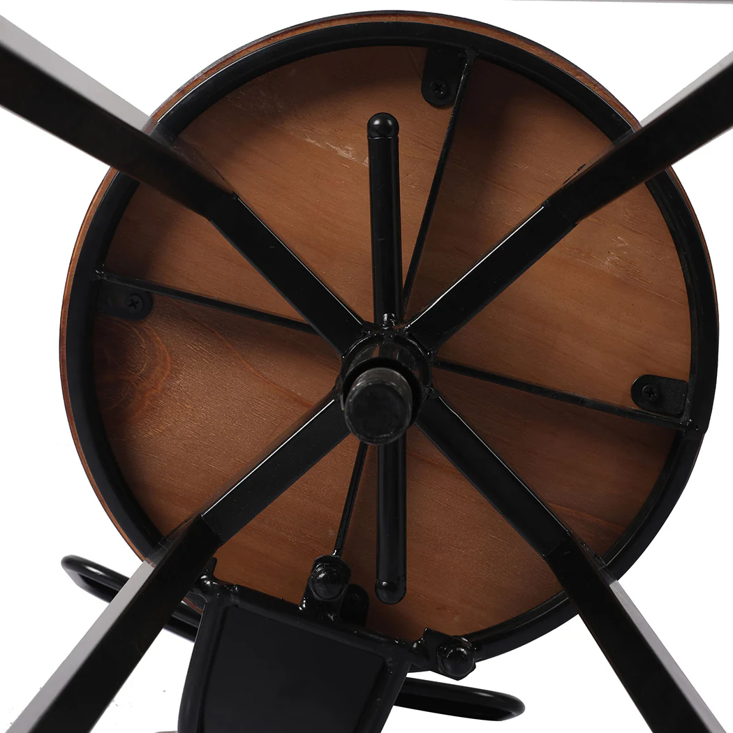 Levede 4x Bar Stool Kitchen Wooden Metal - Image 5