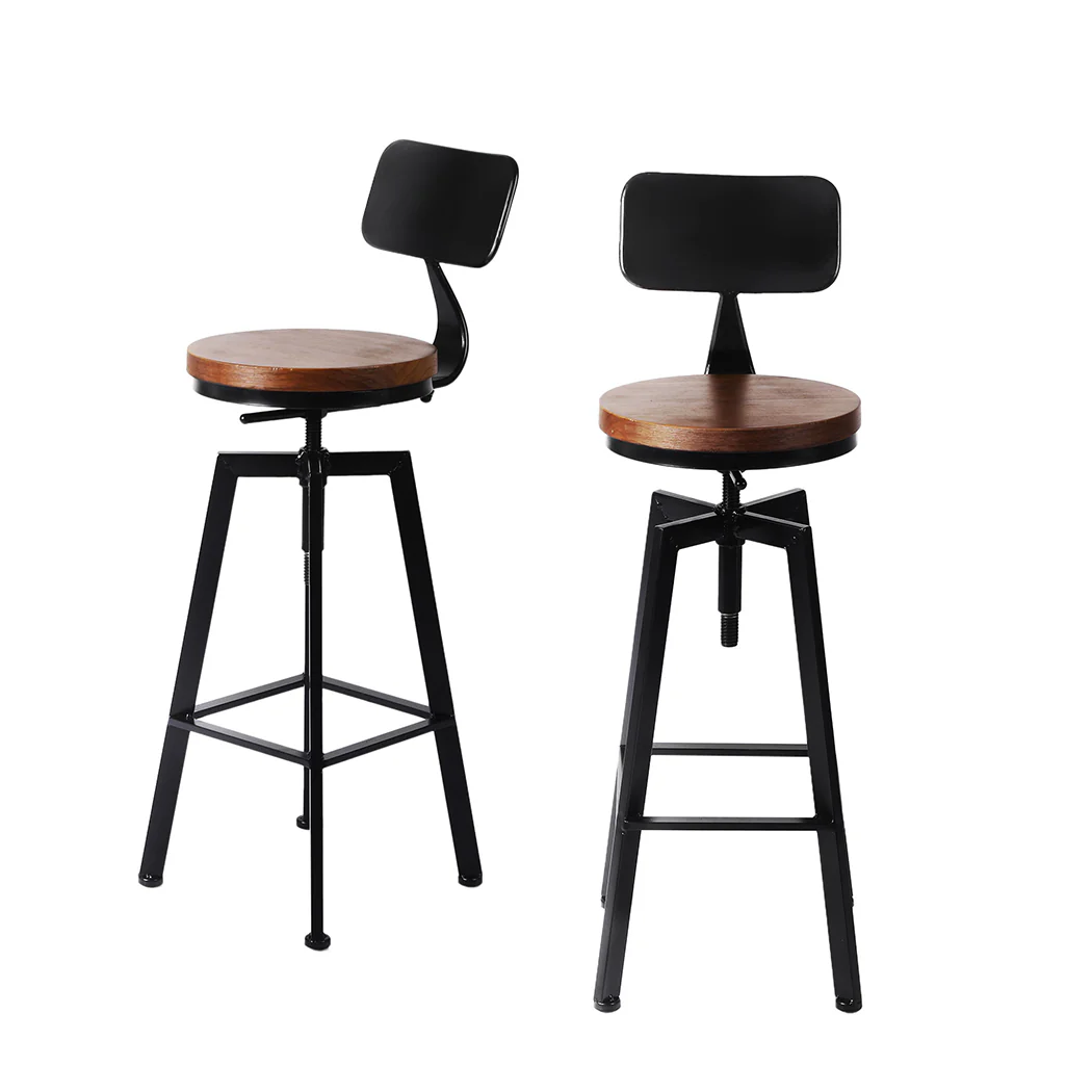 Levede 4x Bar Stool Kitchen Wooden Metal - Image 8