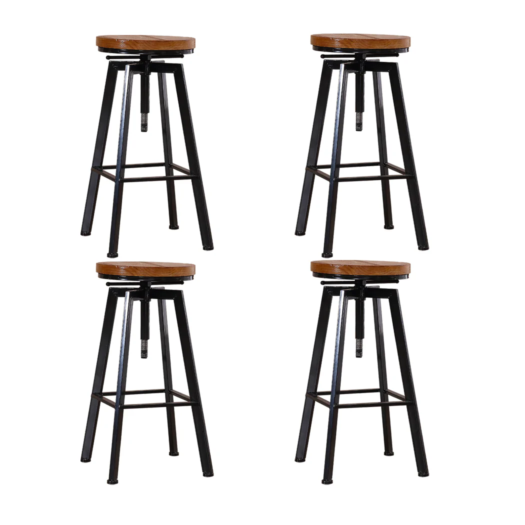 Levede 4x Bar Stools Industrial Kitchen - Image 8