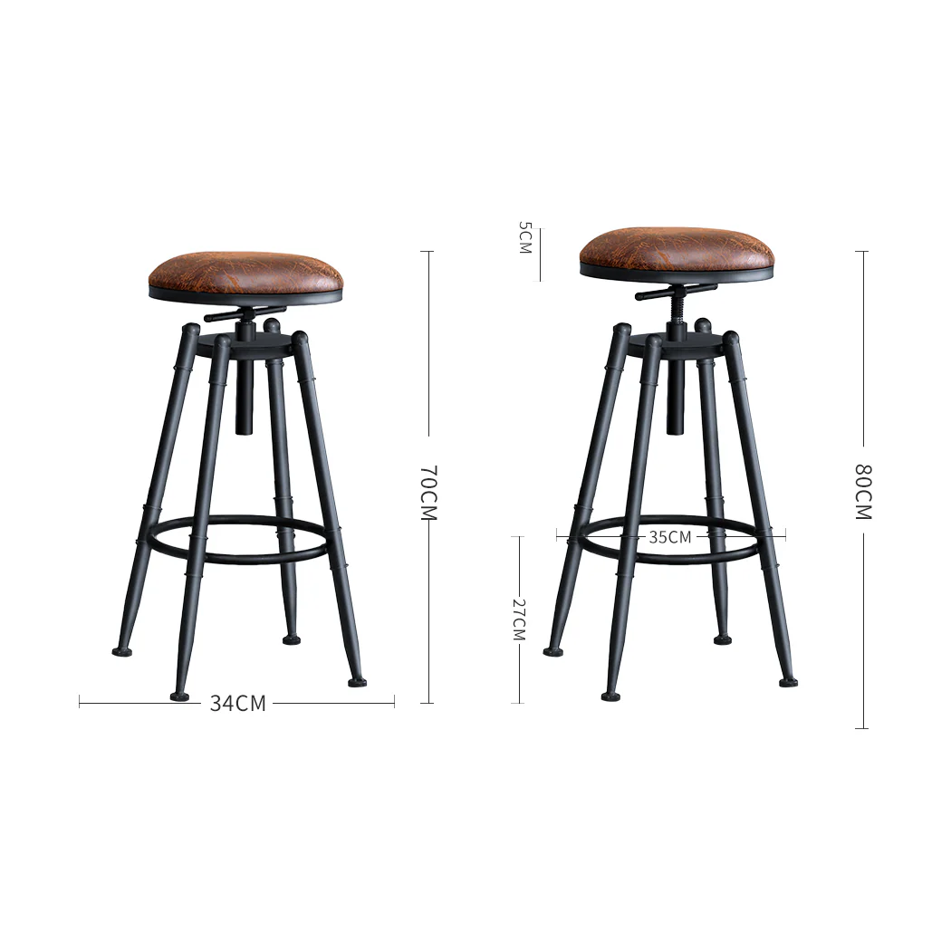 Levede 4x Bar Stools Industrial Kitchen - Image 2