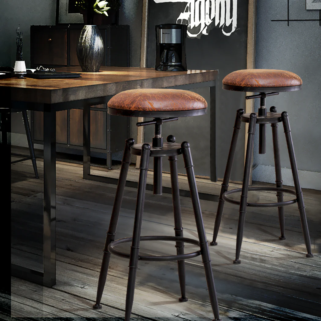 Levede 4x Bar Stools Industrial Kitchen - Image 6