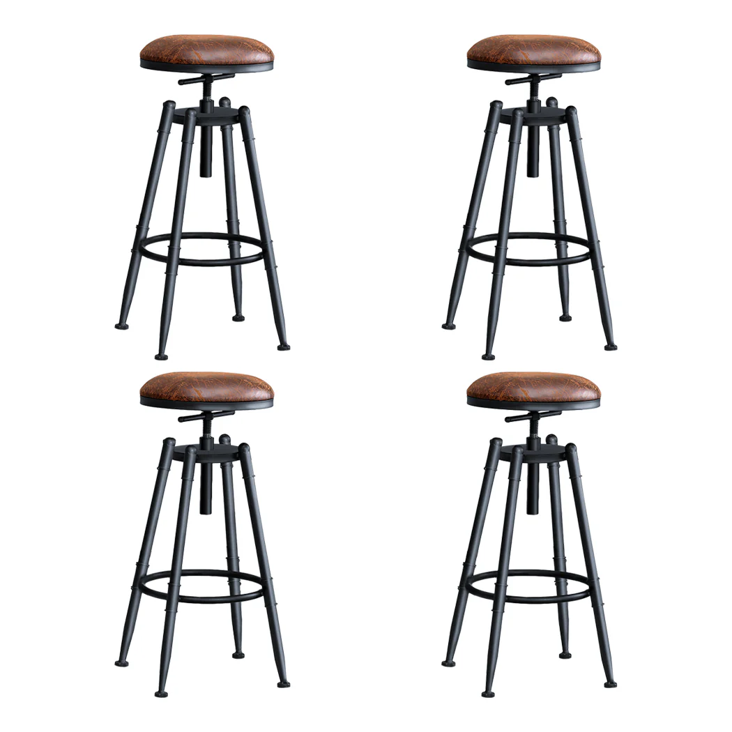 Levede 4x Bar Stools Industrial Kitchen - Image 8