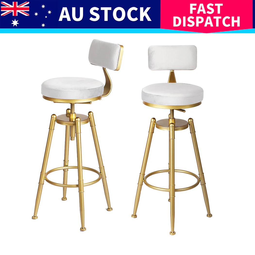 Levede 4x Bar Stools Swivel Kitchen Bar Chair White - Image 8