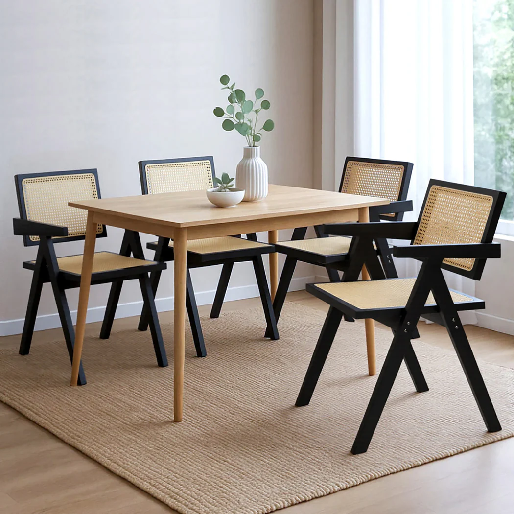 Levede 4x Black Wicker Armchair Dining Chair - Image 7