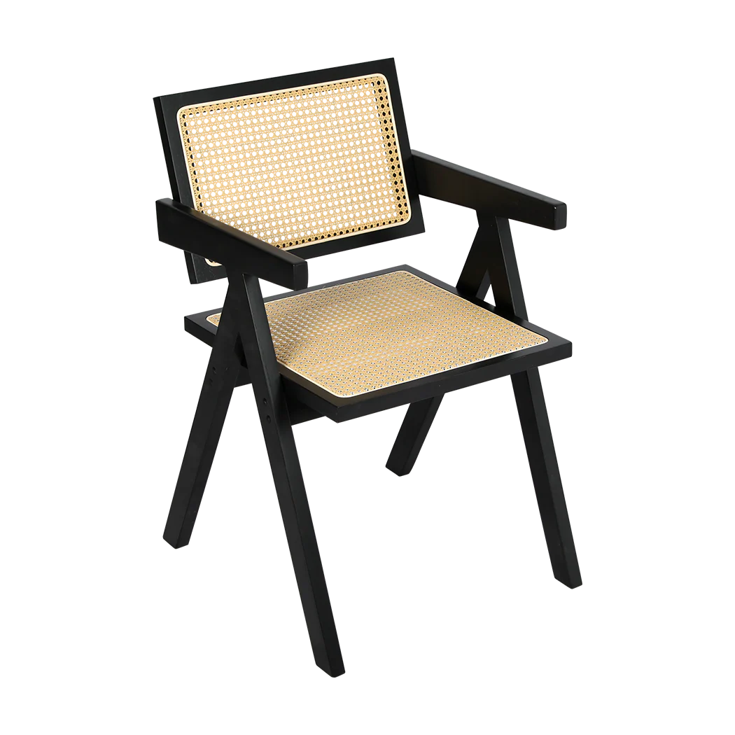 Levede 4x Black Wicker Armchair Dining Chair - Image 8