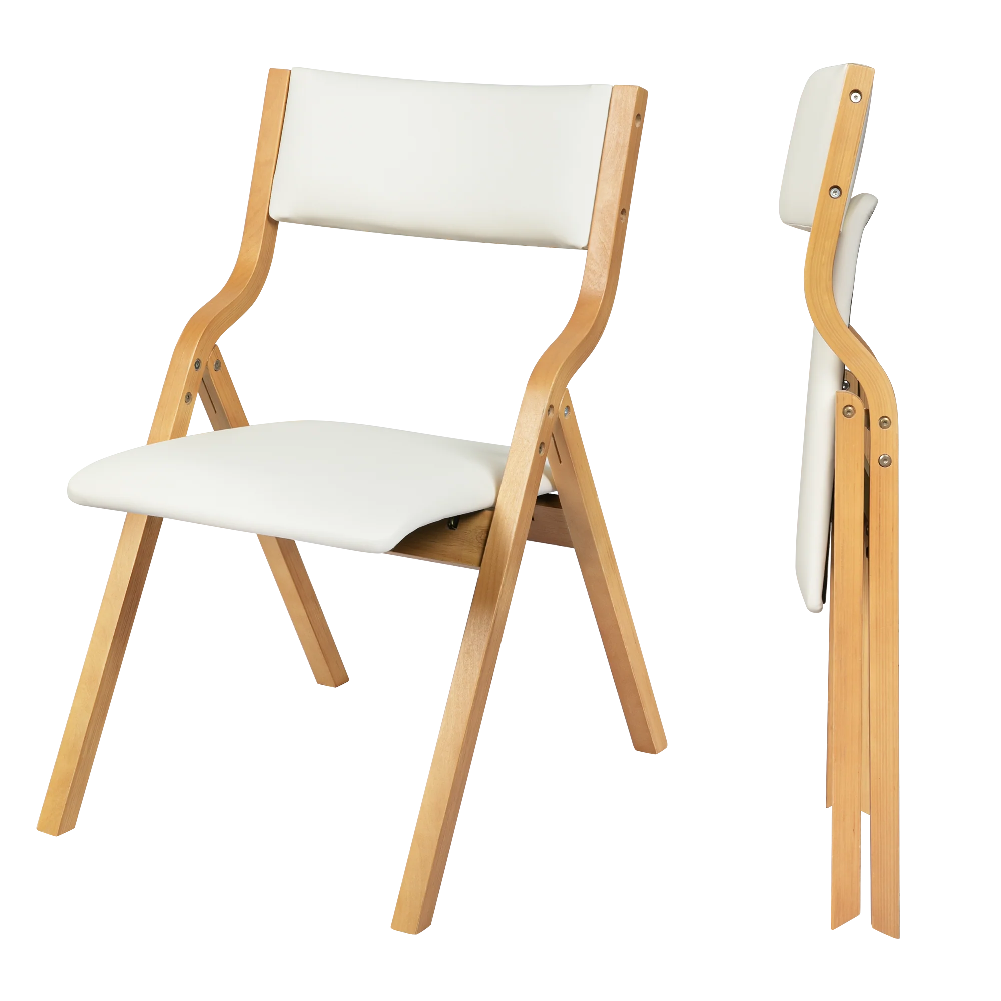 Levede 4x Dining Chairs Foldable PU Beige - Image 8