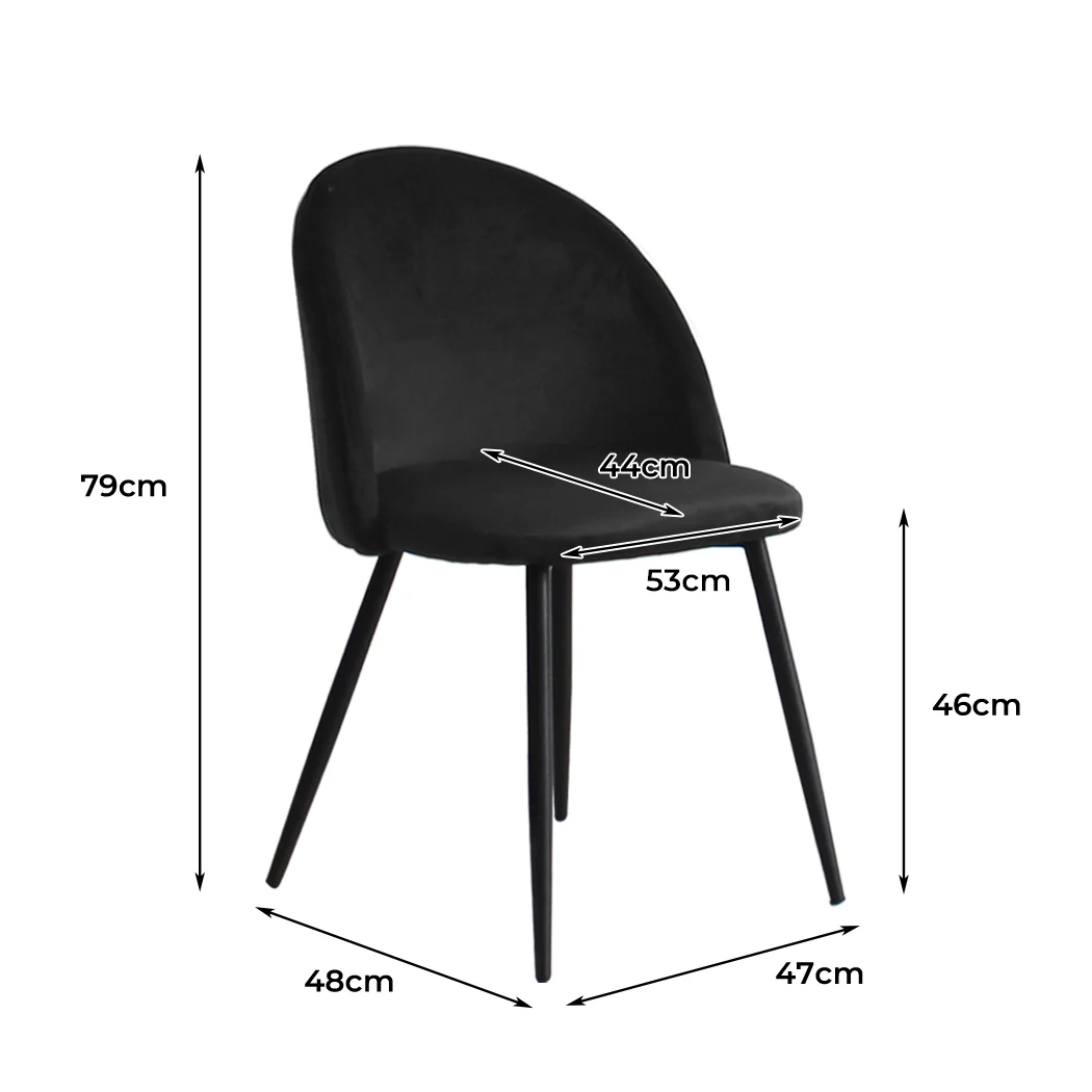 Levede 4x Dining Chairs Kitchen Cafe Black - Image 2