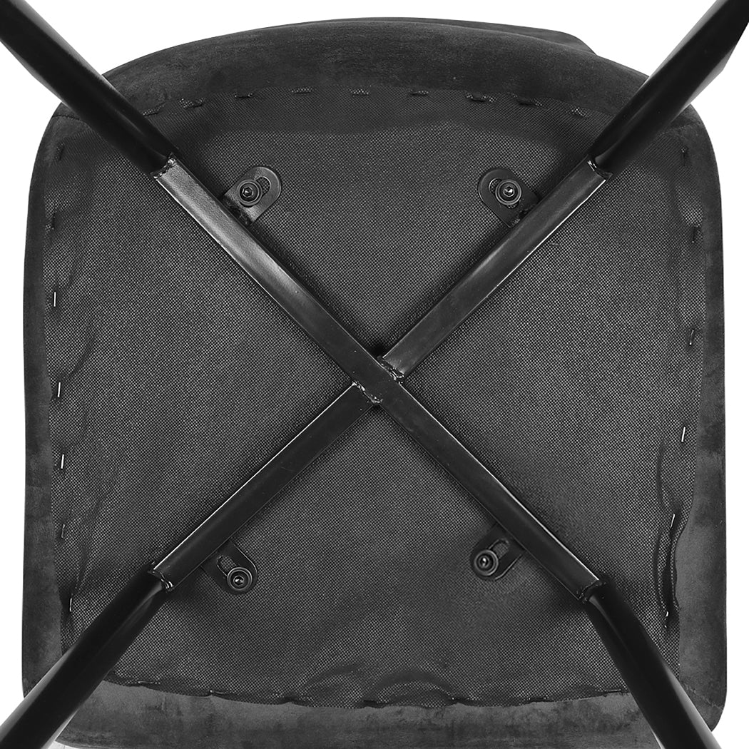 Levede 4x Dining Chairs Kitchen Velvet Grey - Image 3