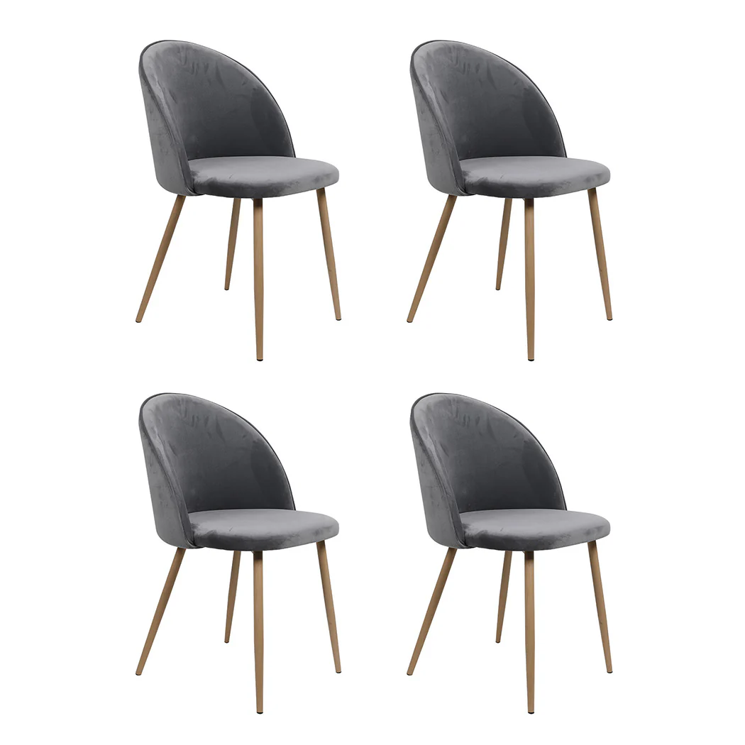 Levede 4x Dining Chairs Seat French Grey - Image 10