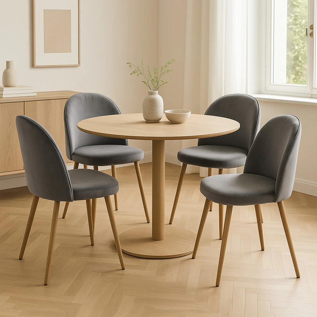 Levede 4x Dining Chairs Seat French Grey - Image 7