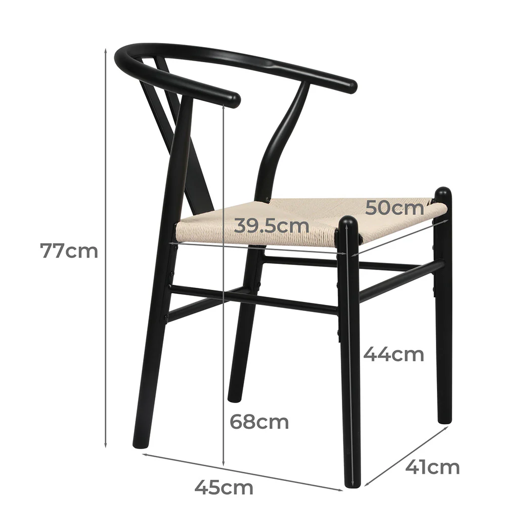 Levede 4x Dining Chairs Wooden Hans Black - Image 2