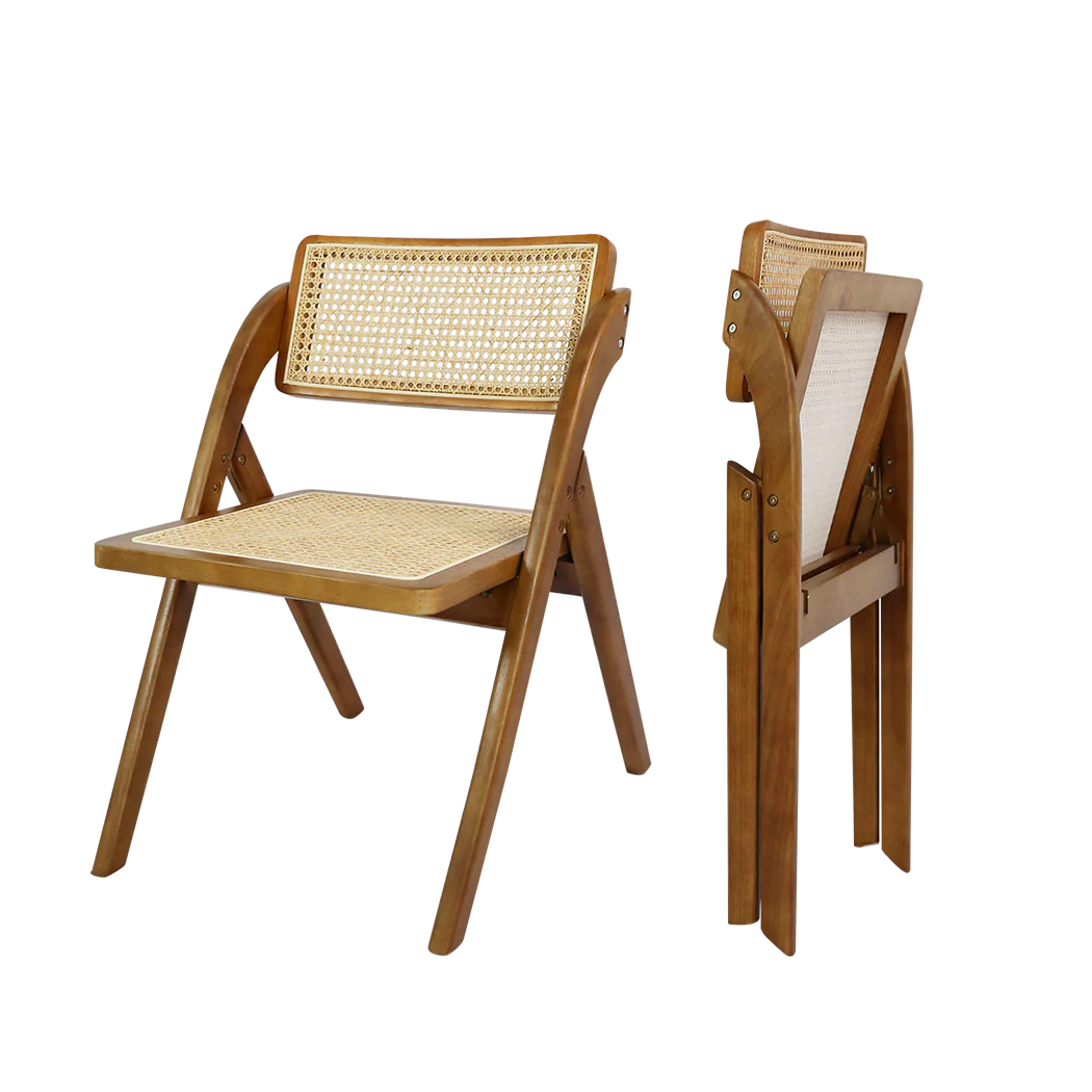 Levede 4X Foldable Rattan Dining Chairs - Image 8