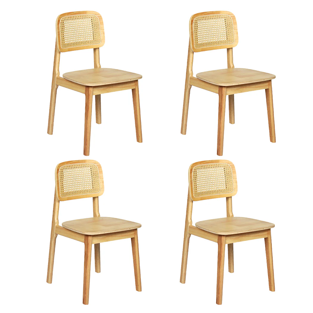 Levede 4x Rattan Dining Chair Wooden Kitchen Chair - Image 9