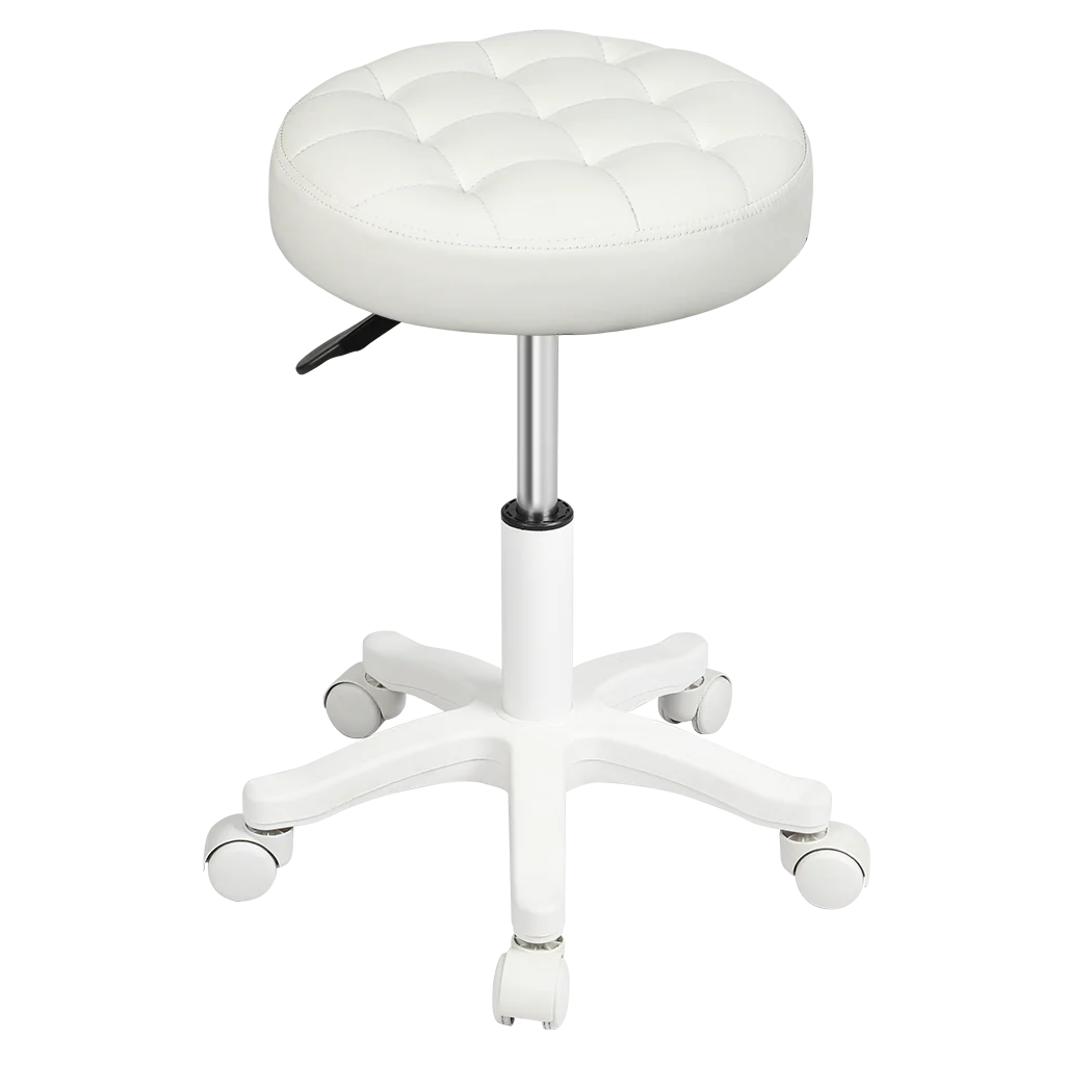 Levede 4x Rolling Bar Stool Swivel Salon SPA Chair Beige - Image 8