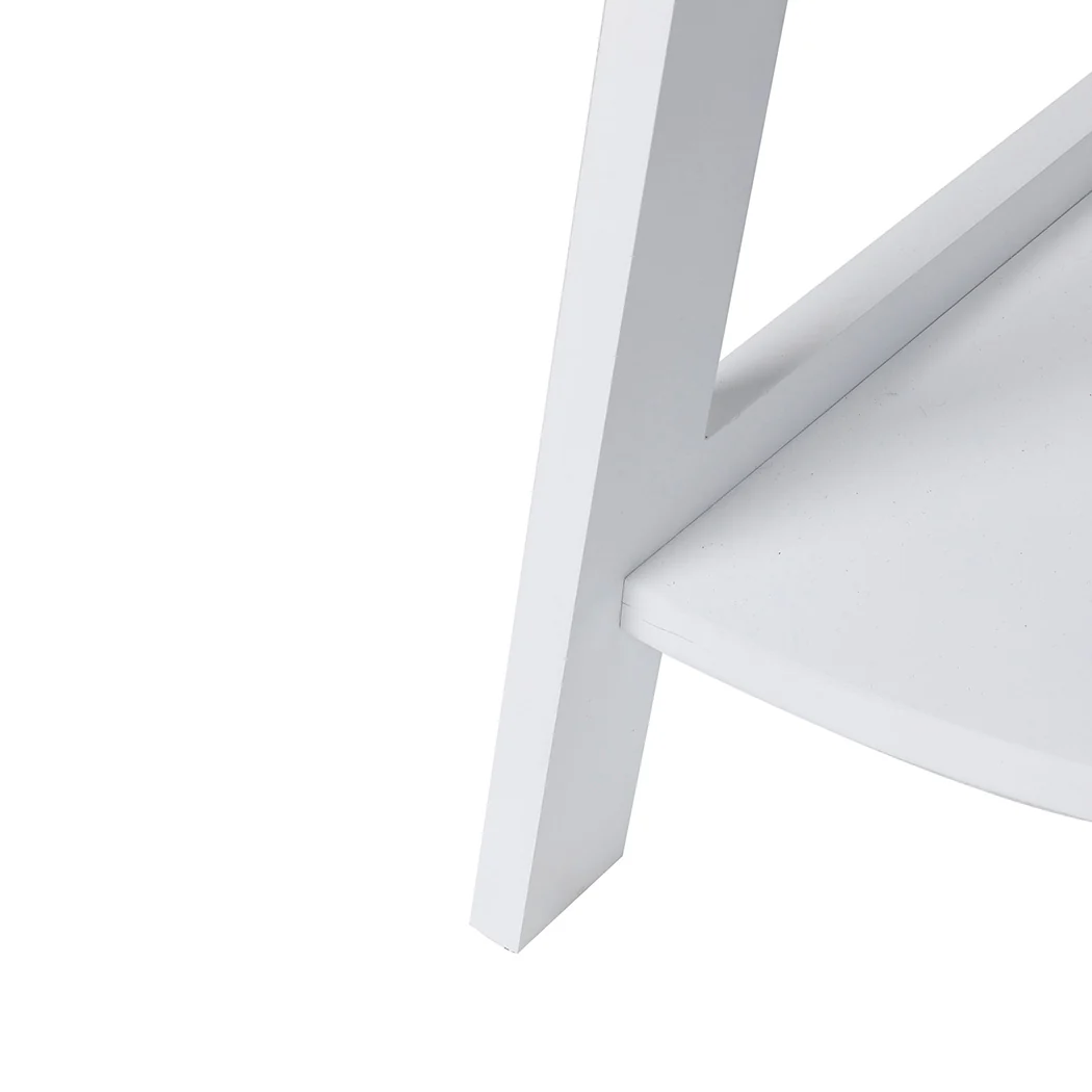 Levede 5 Tier Corner Shelf Wooden Storage White - Image 5