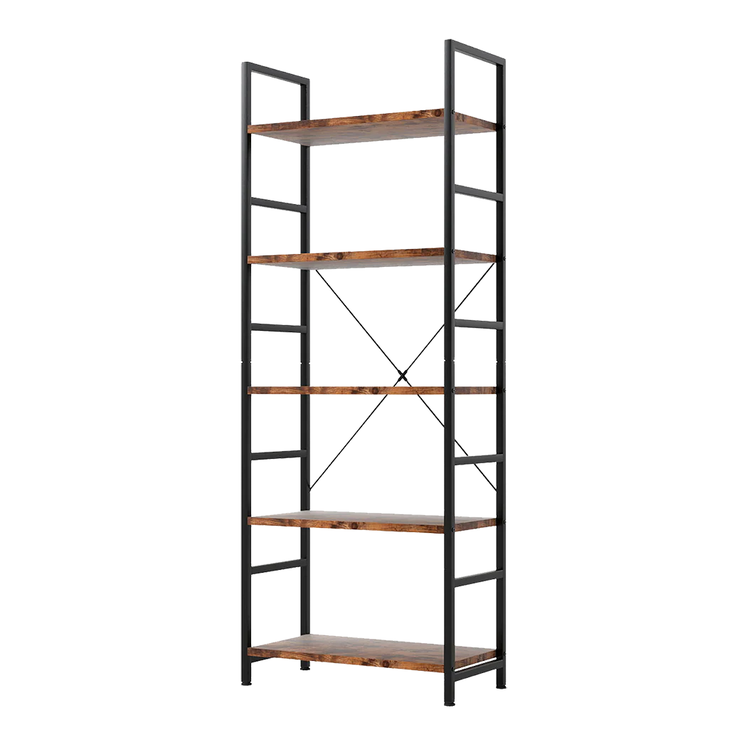 Levede 5-Tier Industrial Bookshelf Bookcase 157.5cm - Image 8