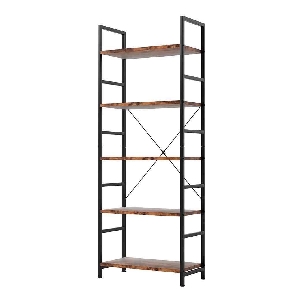 Levede 5-Tier Industrial Bookshelf Bookcase 157.5cm - Image 9