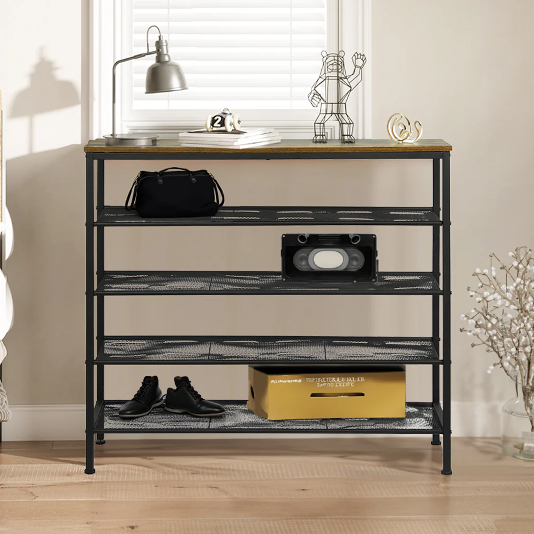 Levede 5-Tier Shoe Rack Storage Cabinet 100cm Wide - Image 6