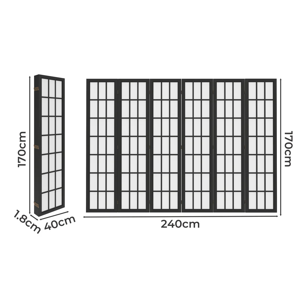 Levede 6 Panel Room Divider 170cm Freestanding Screen - Image 2