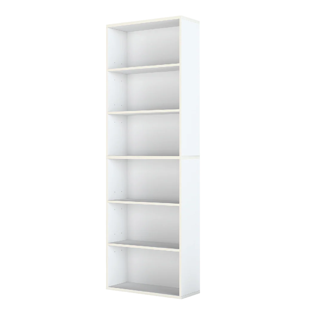 Levede 6 Tier Book Shelf Adjustable Shelves White - Image 8