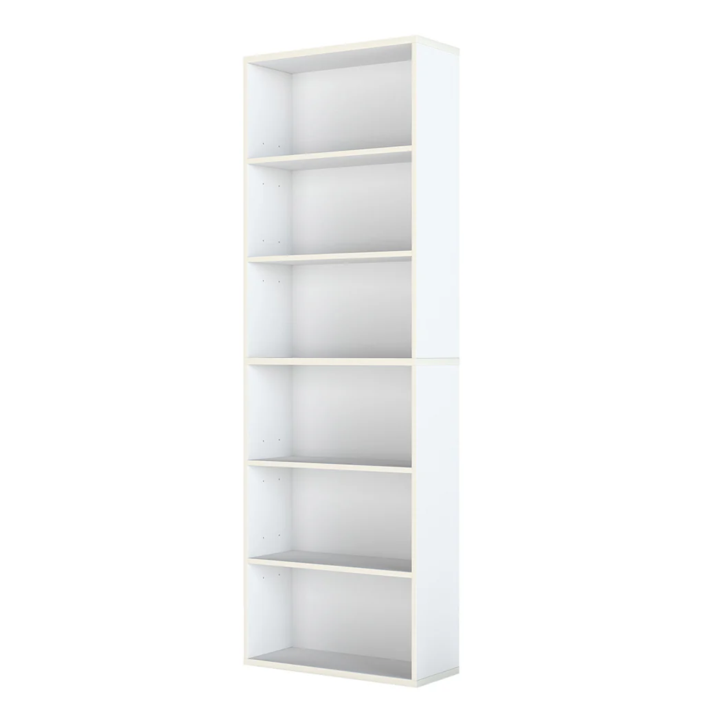 Levede 6 Tier Book Shelf Adjustable Shelves White - Image 9