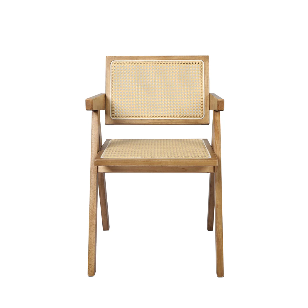 Levede 6x Dining Chair Solid Wood Rattan