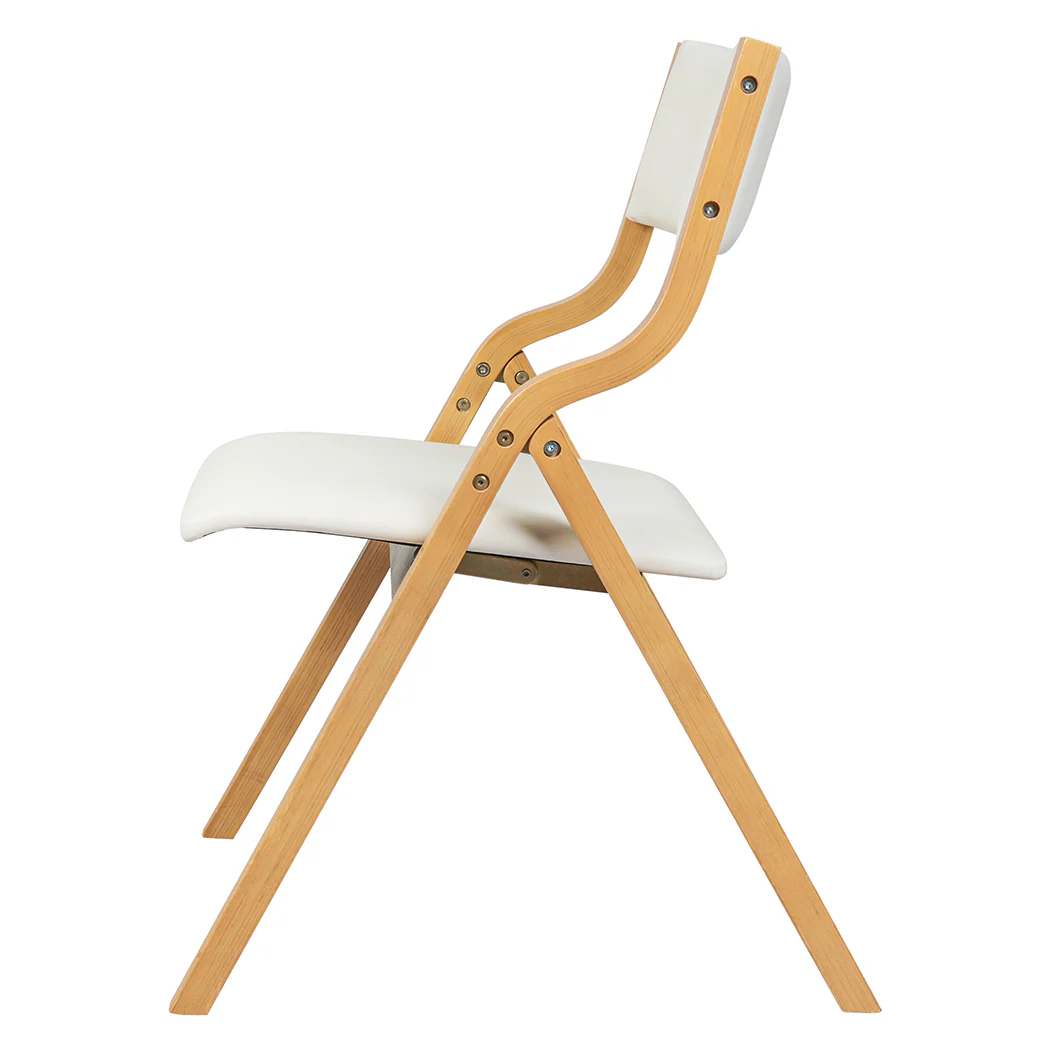 Levede 6x Dining Chairs Foldable PU Beige - Image 3