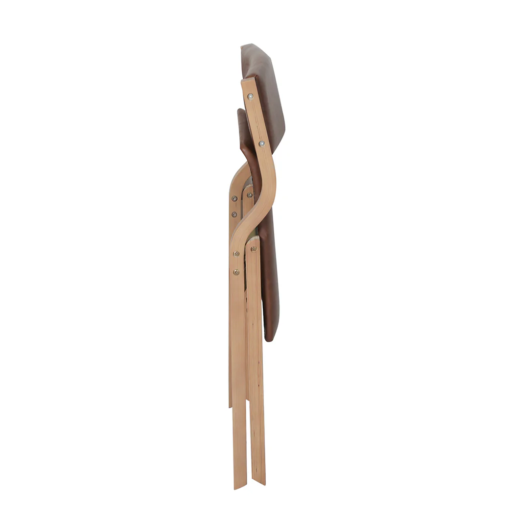 Levede 6x Dining Chairs Foldable PU Tan - Image 3