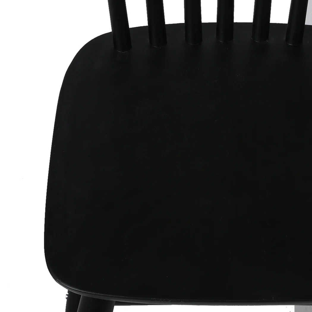 Levede 6x Dining Chairs Kitchen Winsor Black - Image 5