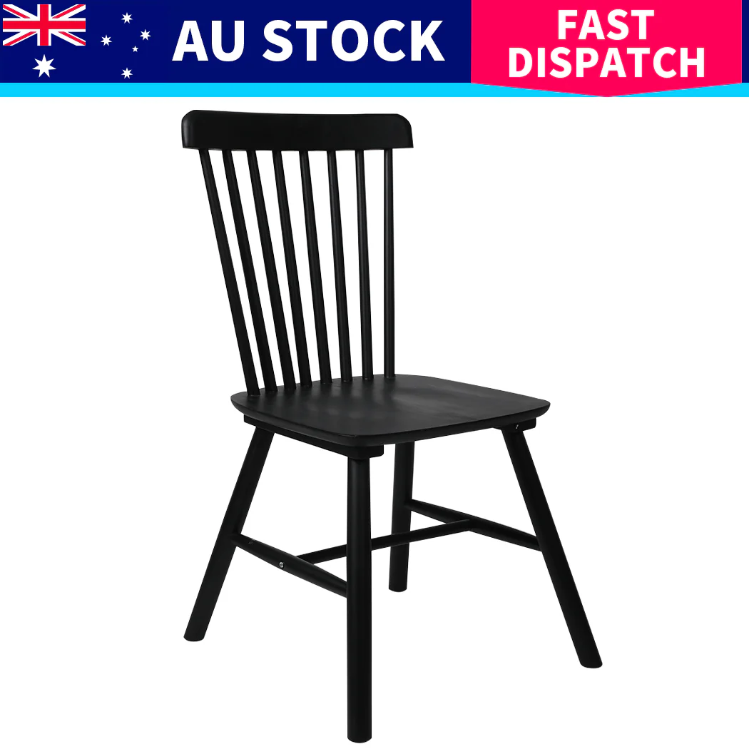 Levede 6x Dining Chairs Kitchen Winsor Black - Image 8
