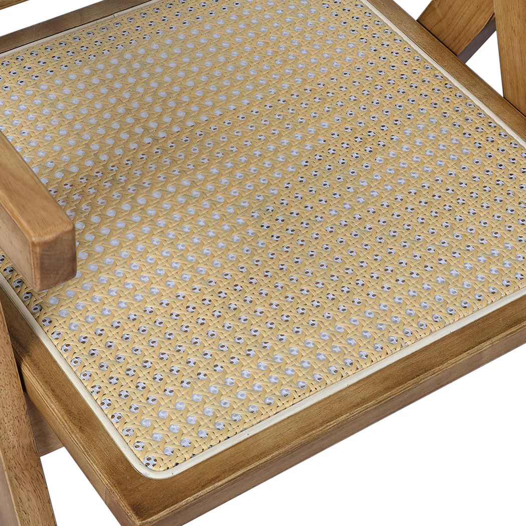 Levede 8x Dining Chair Solid Wood Rattan - Image 3