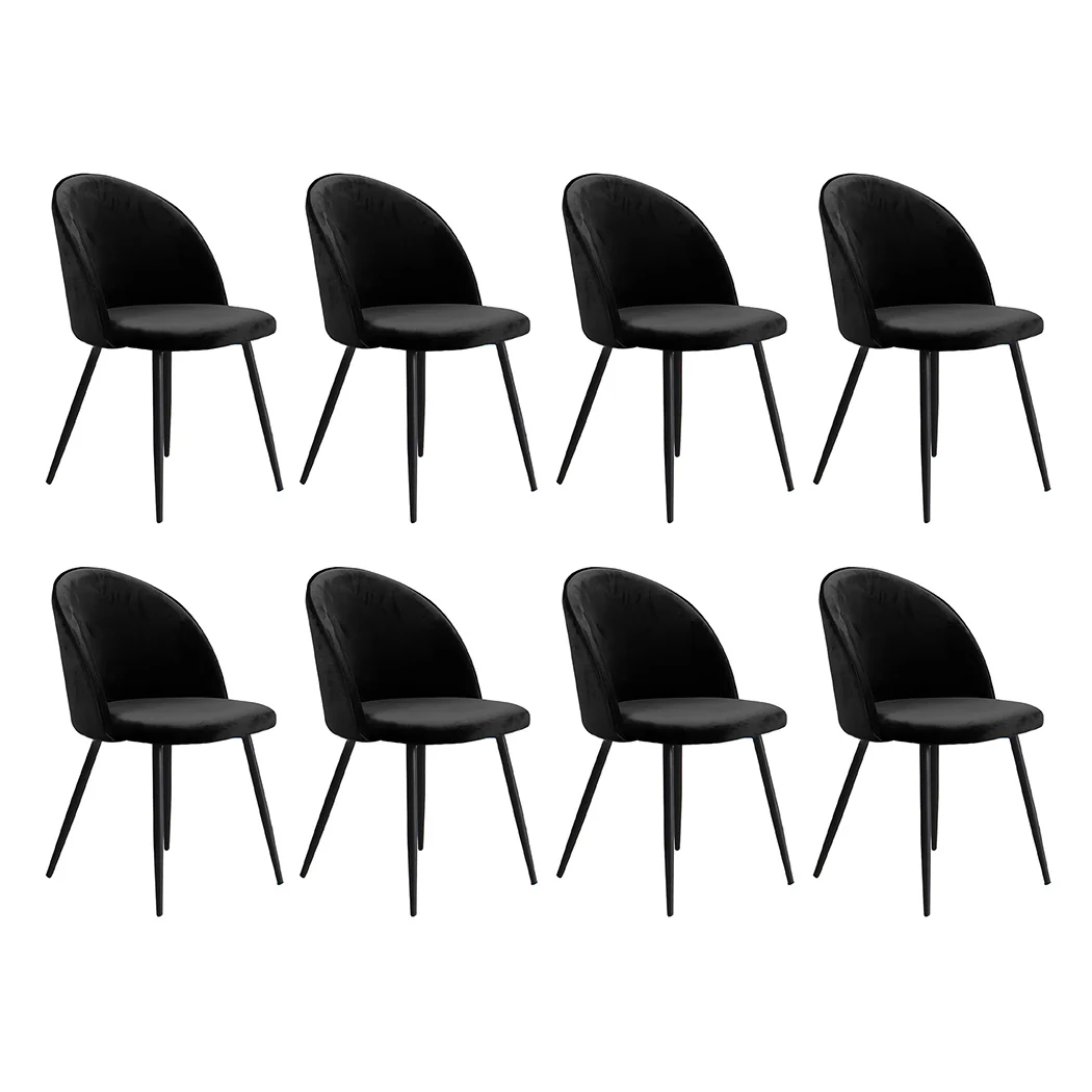 Levede 8x Dining Chairs Kitchen Cafe Black - Image 9