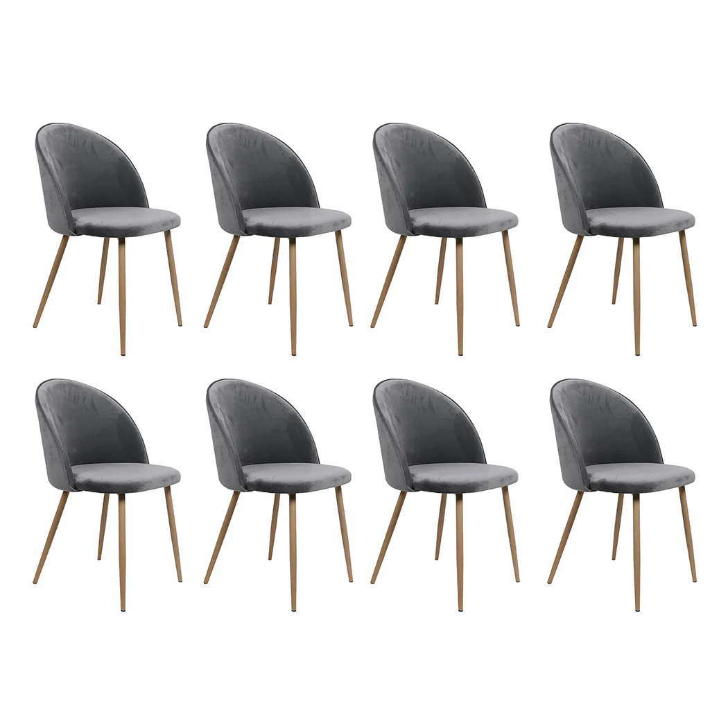 Levede 8x Dining Chairs Seat French Grey - Image 10