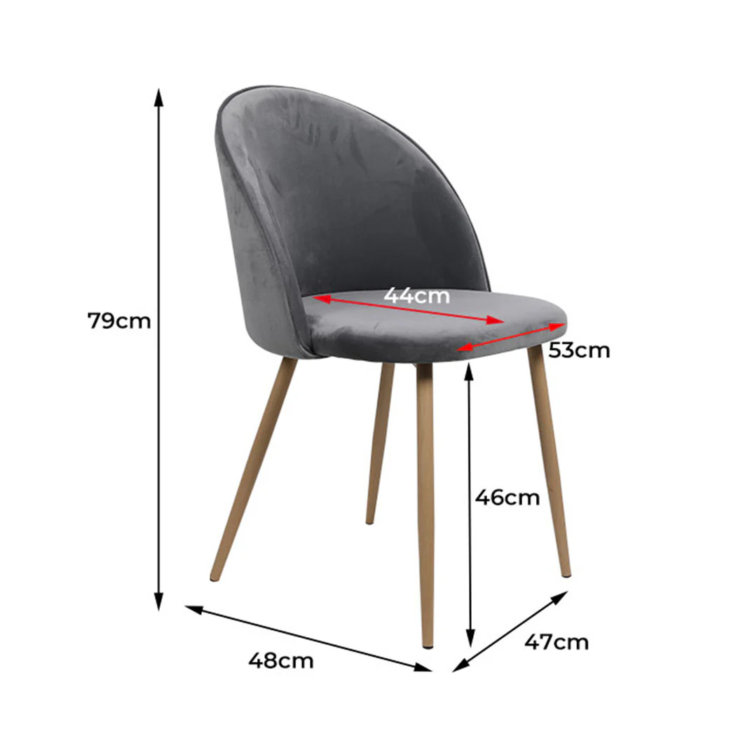 Levede 8x Dining Chairs Seat French Grey - Image 2