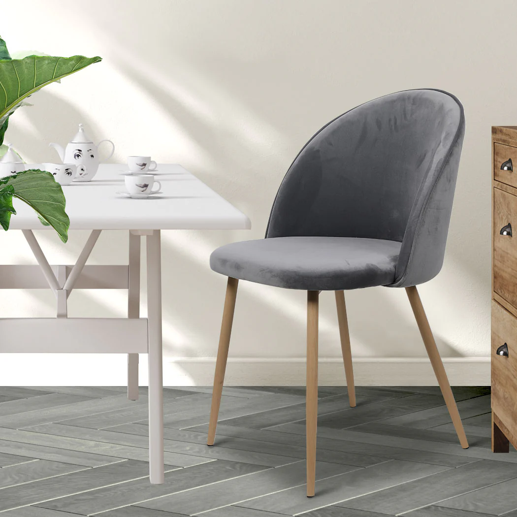 Levede 8x Dining Chairs Seat French Grey - Image 6