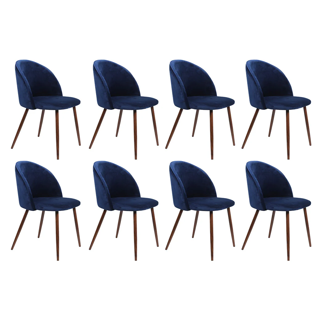 Levede 8x Dining Chairs Seat French Navy - Image 9
