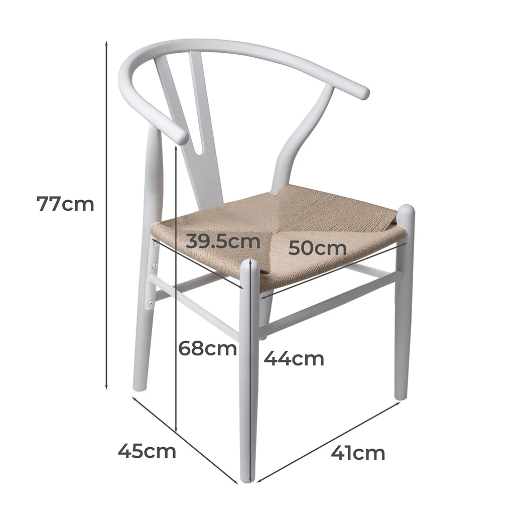 Levede 8x Dining Chairs Wooden Hans White - Image 2