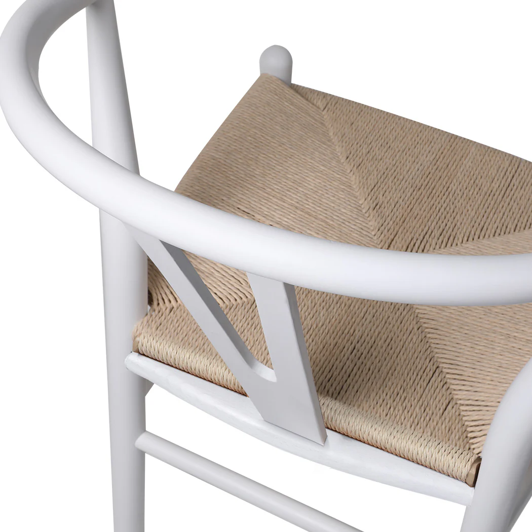 Levede 8x Dining Chairs Wooden Hans White - Image 4