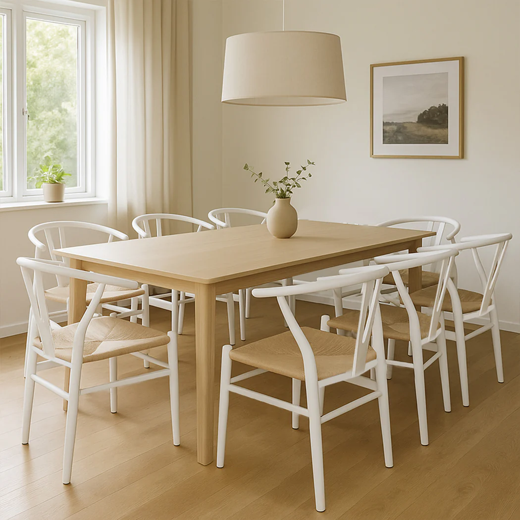 Levede 8x Dining Chairs Wooden Hans White - Image 7