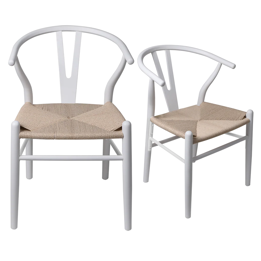 Levede 8x Dining Chairs Wooden Hans White - Image 8