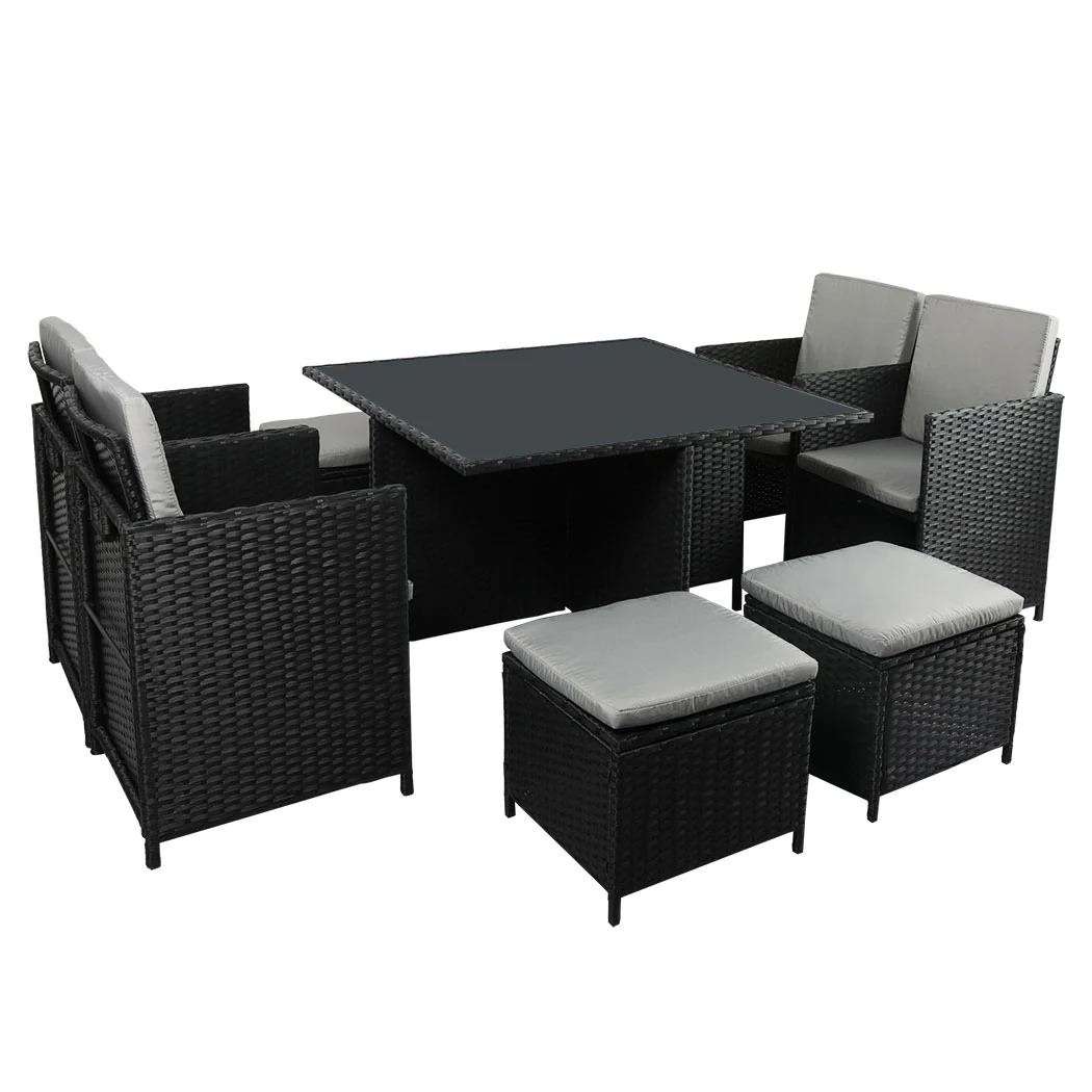 Levede 9PCS Outdoor Table Chair Set - Image 8