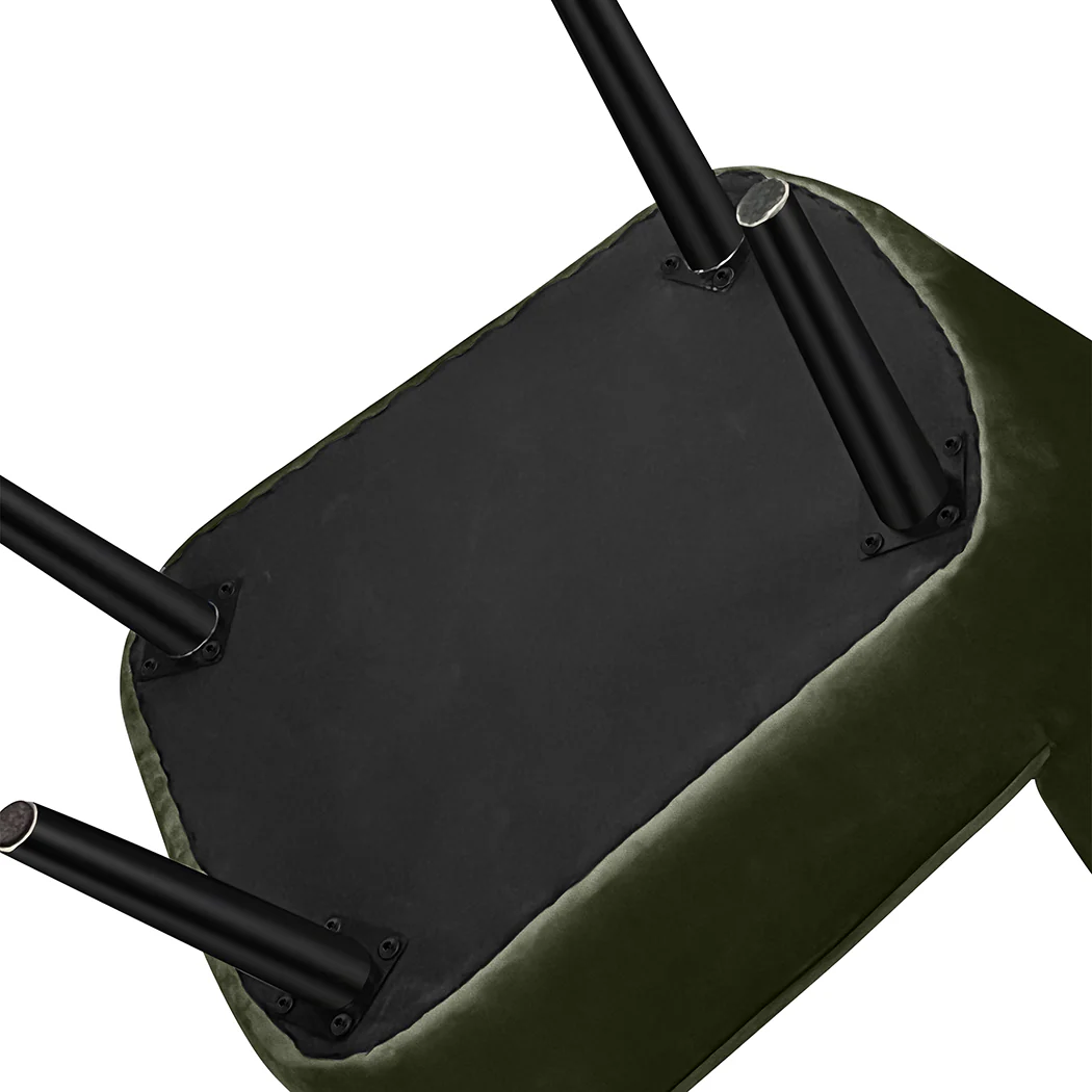 Levede Accent Chair Foot Stool Set Ottoman Green - Image 8
