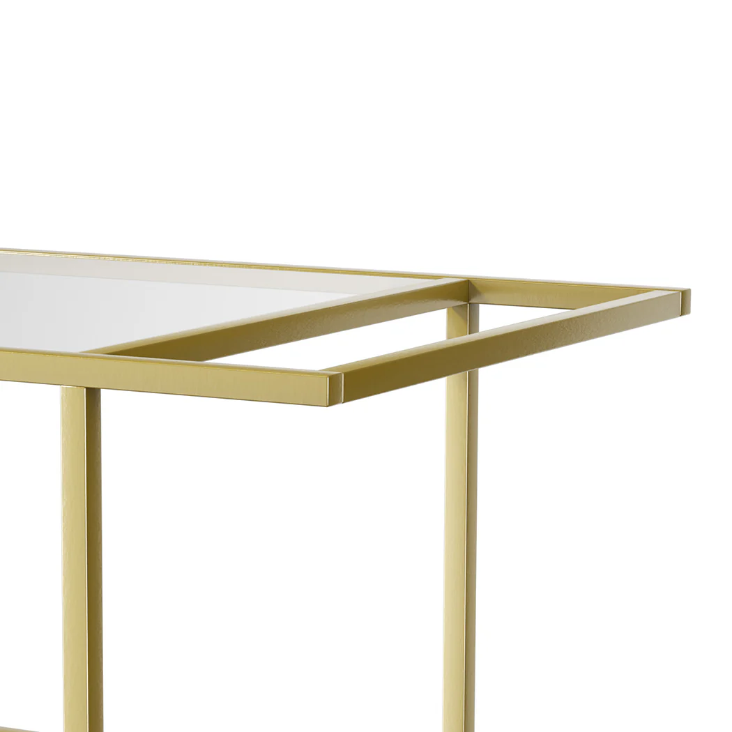 Levede Bar Cart Gold Drinks Serving Trolley 4 Tier - Image 3