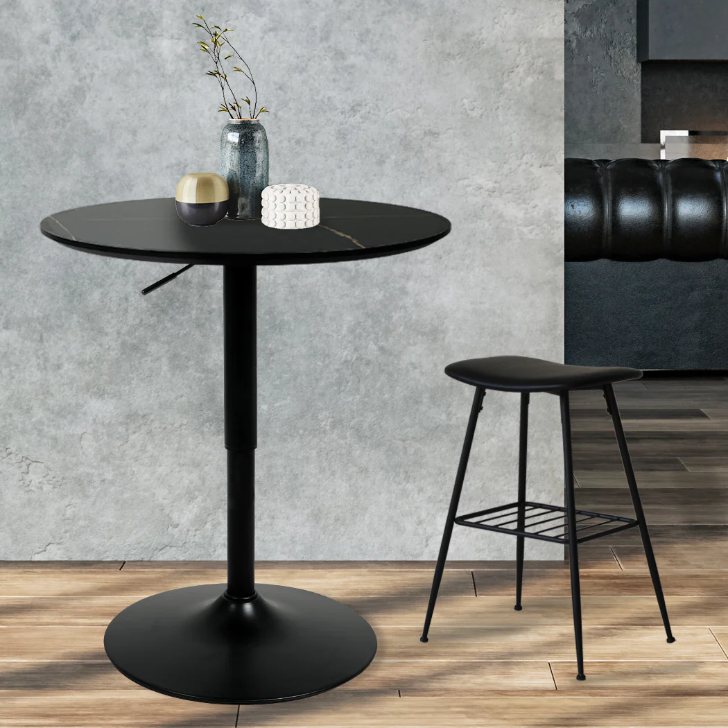 Levede Bar Table Swivel Gas Lift Counter Black - Image 6