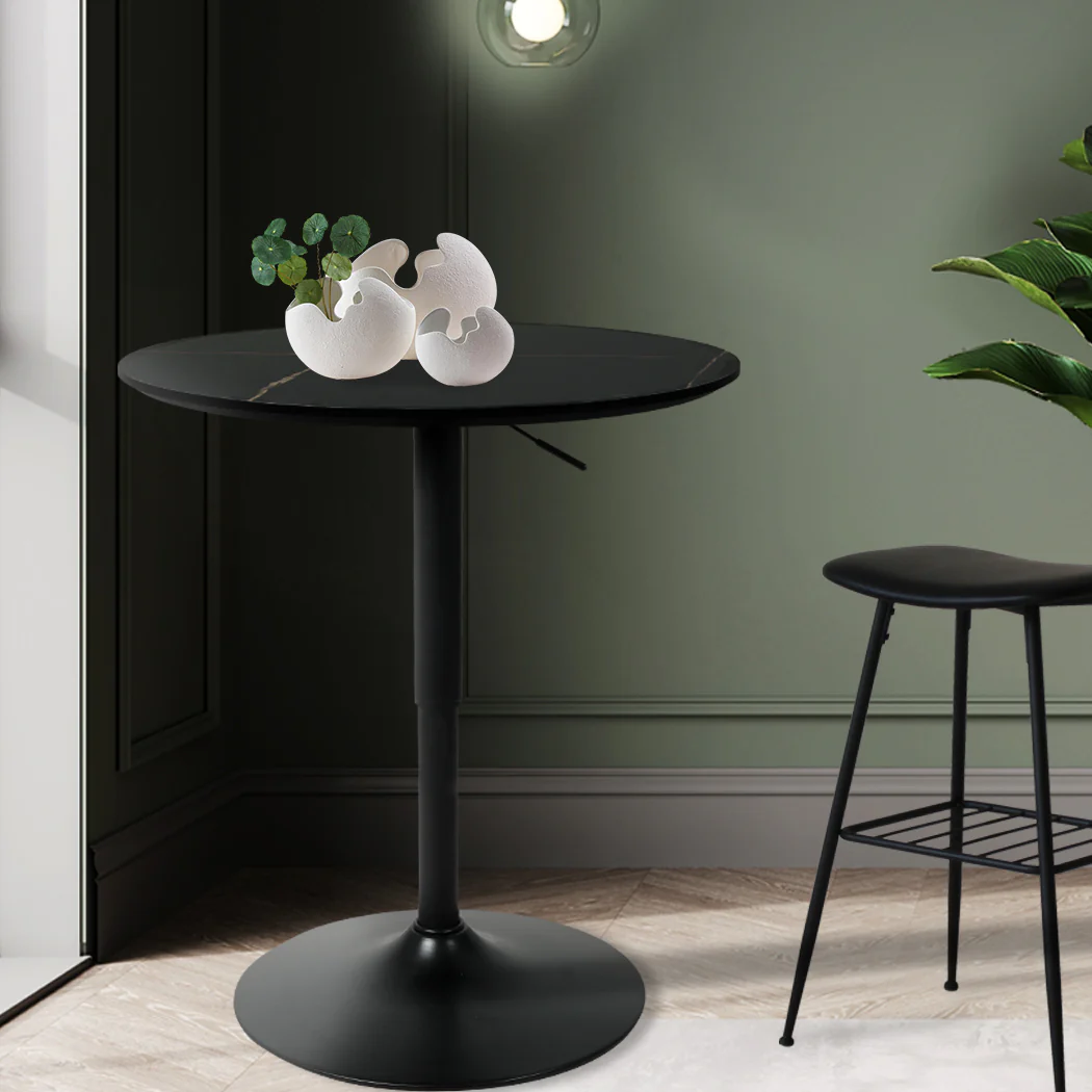 Levede Bar Table Swivel Gas Lift Counter Black - Image 7