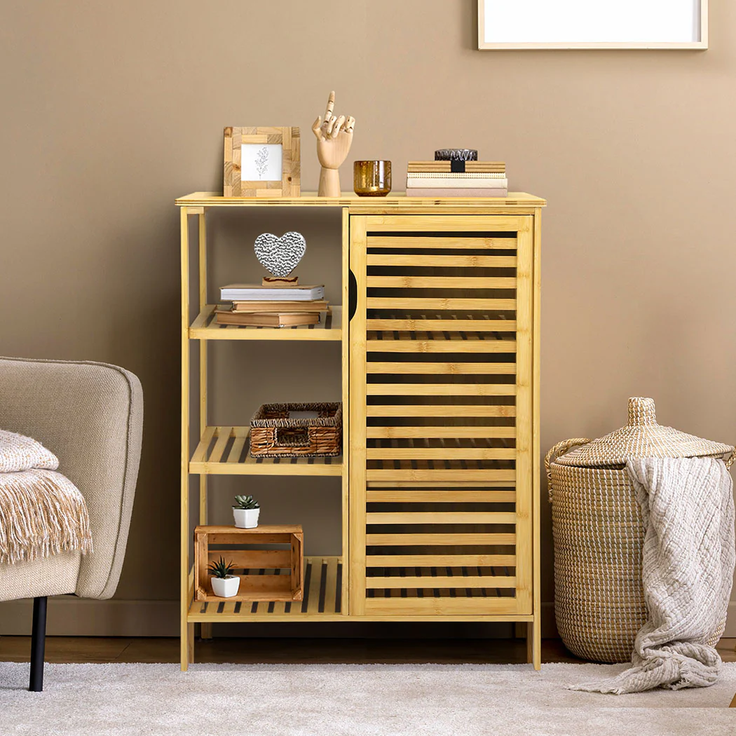 Levede Bathroom Bamboo Storage Cabinet Natural - Image 6
