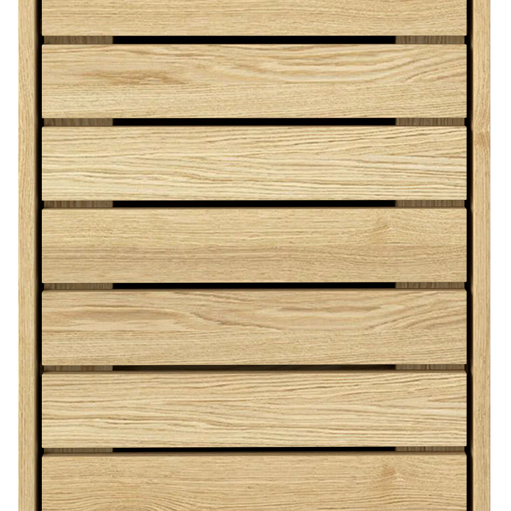 Levede Bathroom Storage Cabinet Handleless Wood Floor Shelf Unit Cupboard Oak - Image 4