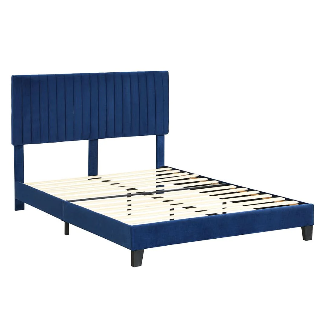 Levede Bed Frame Double Size Mattress Blue - Image 8