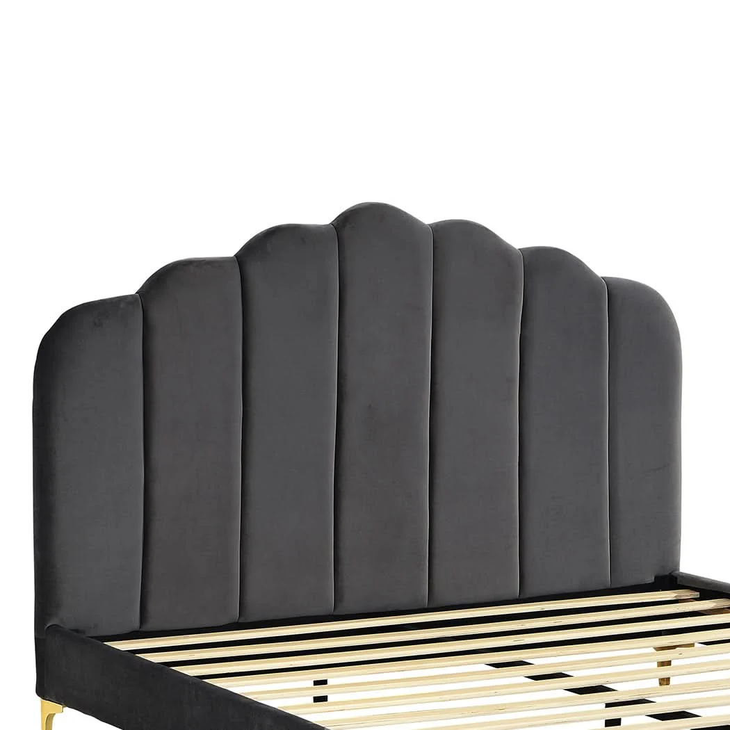 Levede Bed Frame Double Size Mattress Grey - Image 4